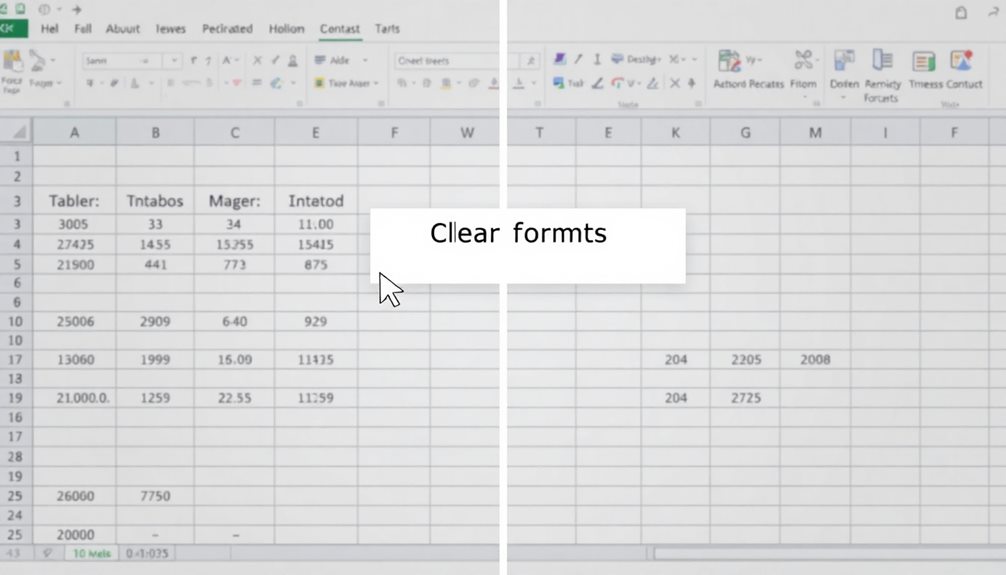 edit clear formatting option