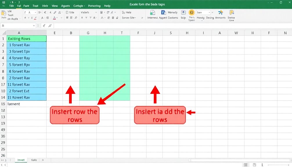 inserting rows within data