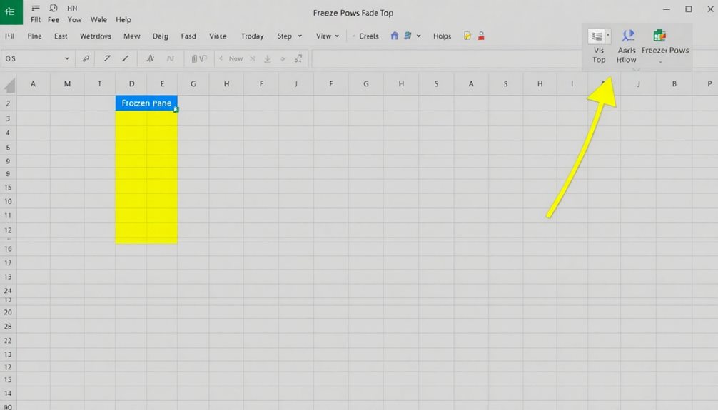 locking excel column headers