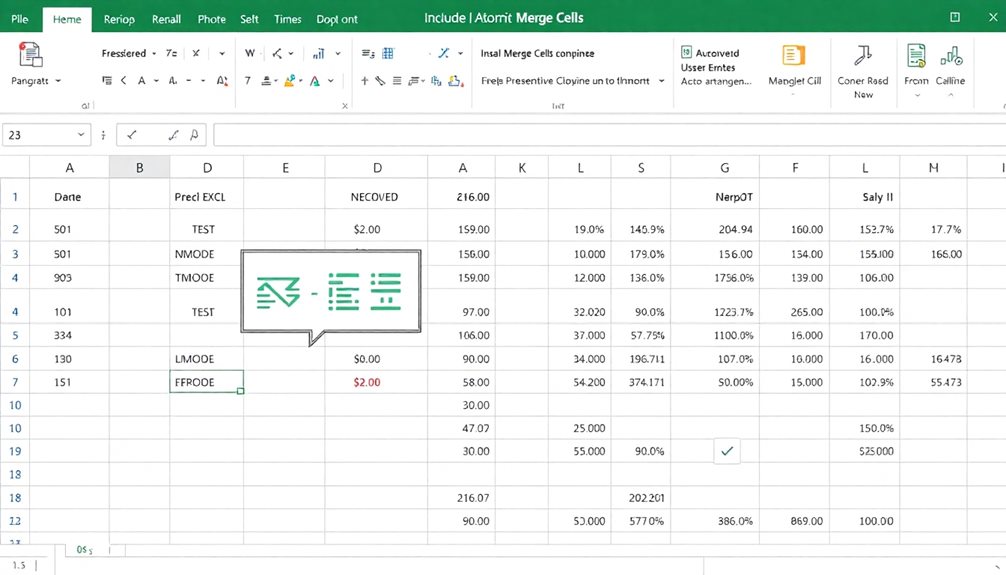 merge cells functionality explained