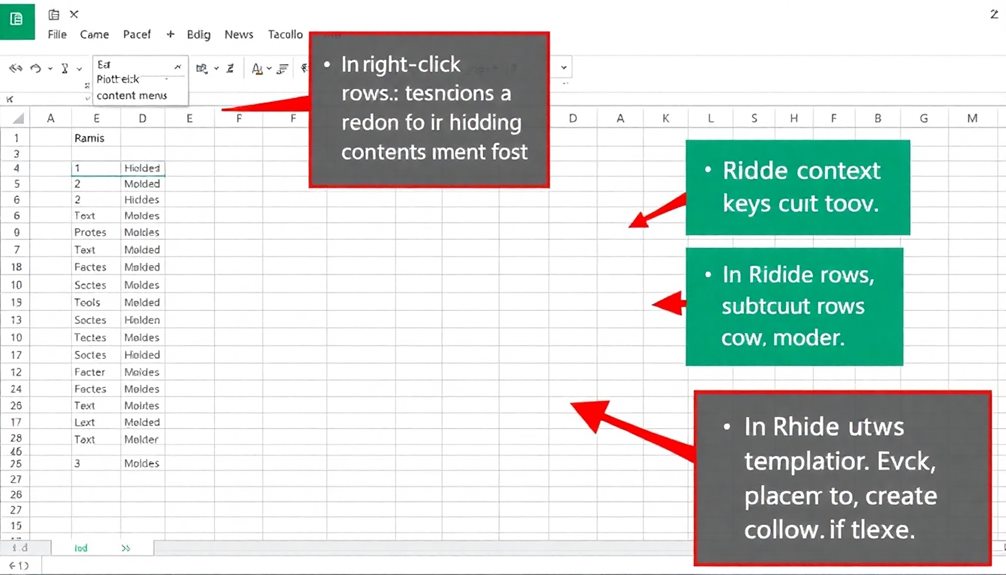 row hiding techniques overview