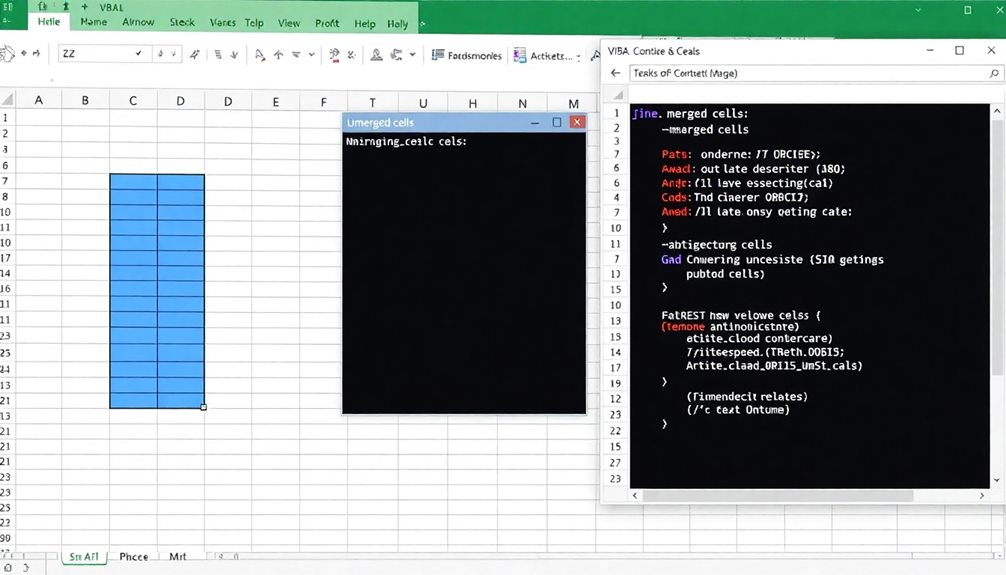 unmerging cells with vba