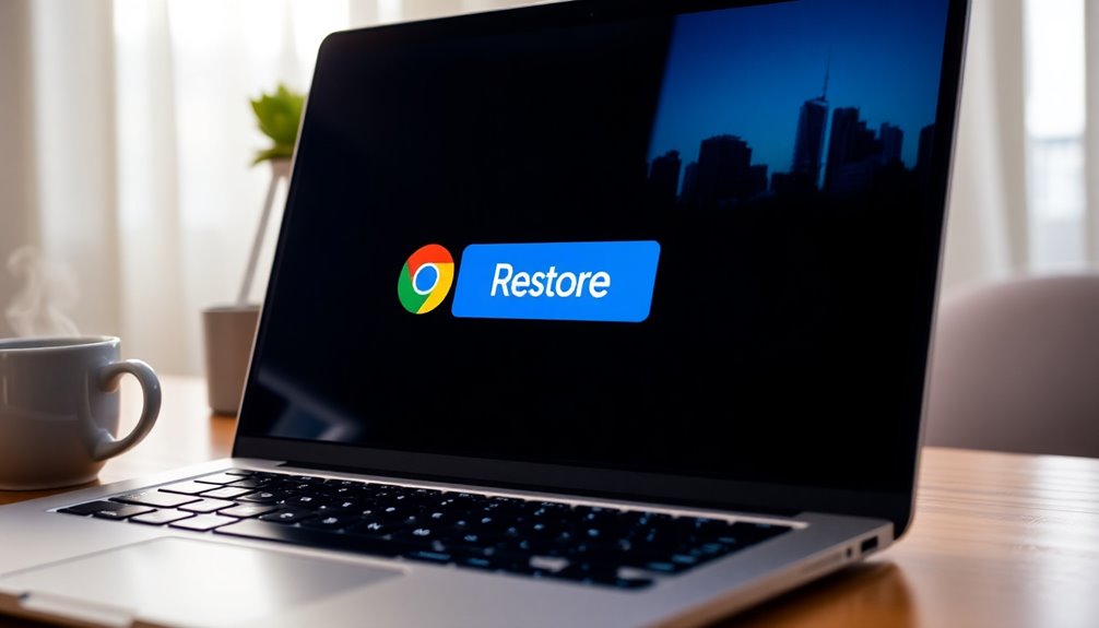 restore chrome previous session